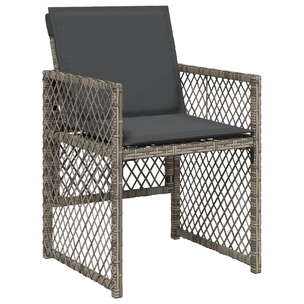 vidaXL Set mobilier grădină cu perne, 9 piese, gri, poliratan