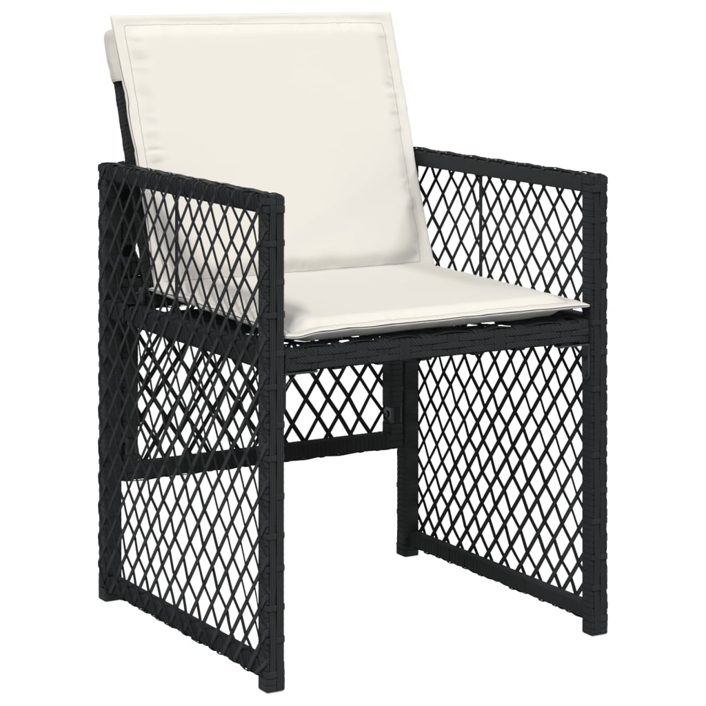 vidaXL Set mobilier de grădină cu perne, 9 piese, negru, poliratan vidaXL Set mobilier de grădină cu perne, 9 piese, negru, poliratan
