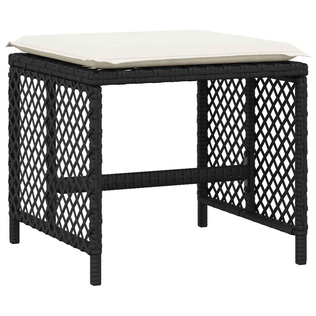 vidaXL Set mobilier de grădină cu perne, 9 piese, negru, poliratan vidaXL Set mobilier de grădină cu perne, 9 piese, negru, poliratan
