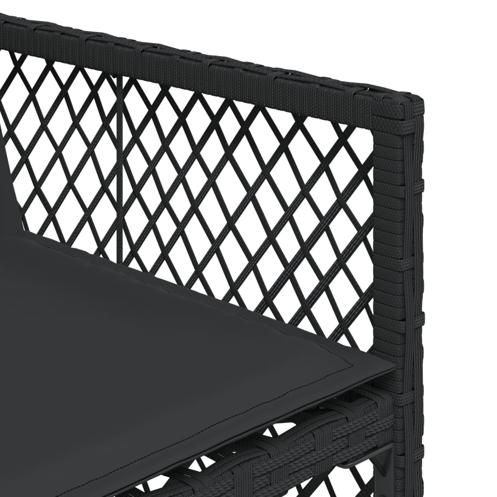 vidaXL Set mobilier de grădină cu perne, 9 piese, negru, poliratan