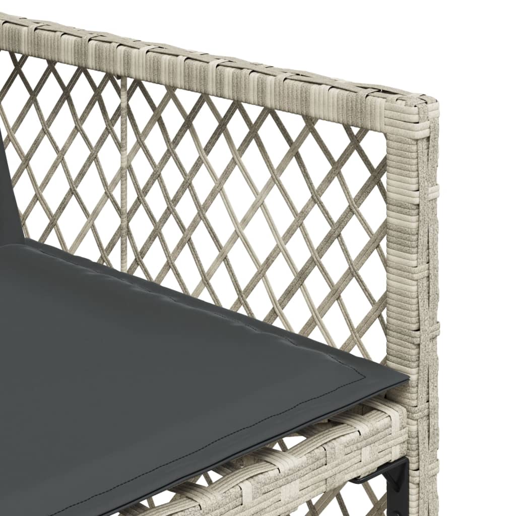 vidaXL Set mobilier grădină cu perne, 9 piese, gri deschis, poliratan