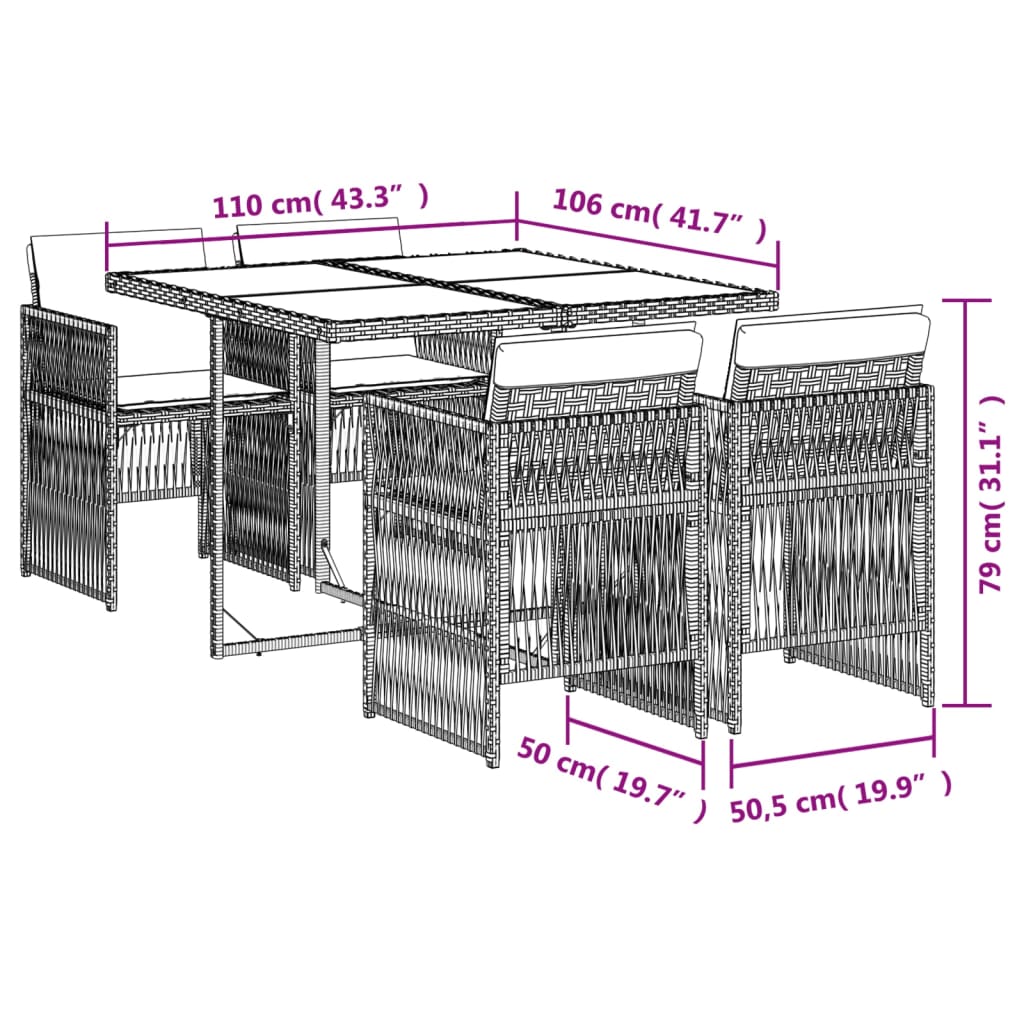 vidaXL Set mobilier de grădină, 5 piese, cu perne, maro, poliratan vidaXL Set mobilier de grădină, 5 piese, cu perne, maro, poliratan