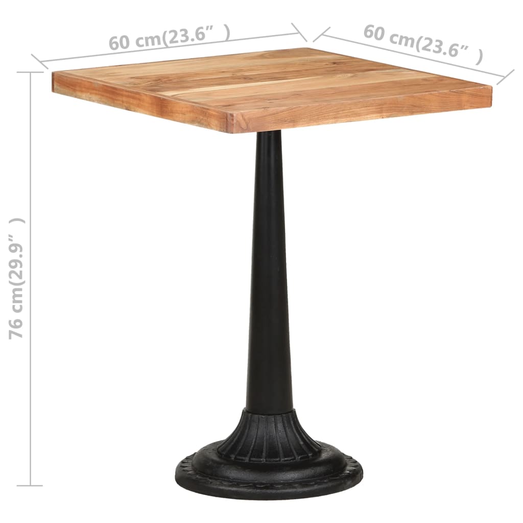 vidaXL Masă de bistro, 60 x 60 x 76 cm, lemn masiv de acacia vidaXL Masă de bistro, 60 x 60 x 76 cm, lemn masiv de acacia