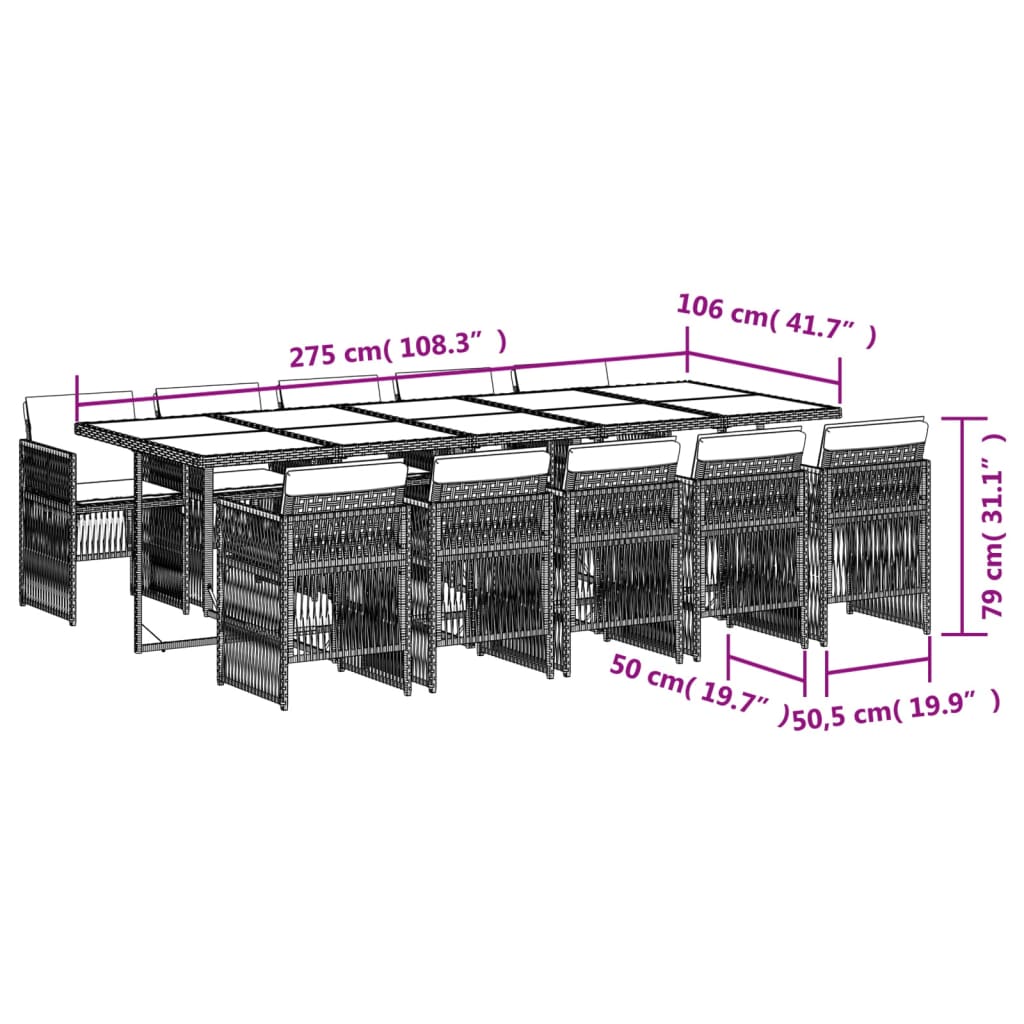 vidaXL Set mobilier grădină cu perne, 11 piese bej combinat poliratan vidaXL Set mobilier grădină cu perne, 11 piese bej combinat poliratan