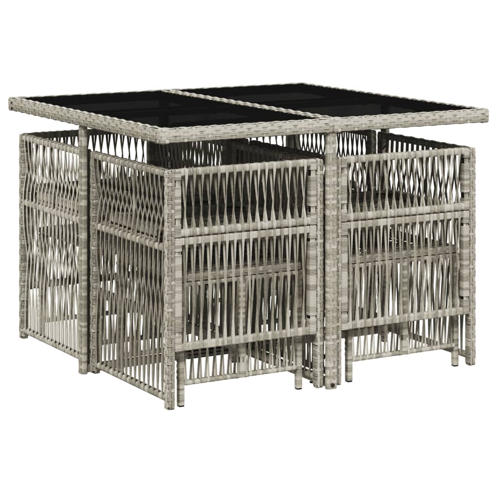 vidaXL Set mobilier grădină cu perne, 9 piese, gri deschis, poliratan vidaXL Set mobilier grădină cu perne, 9 piese, gri deschis, poliratan