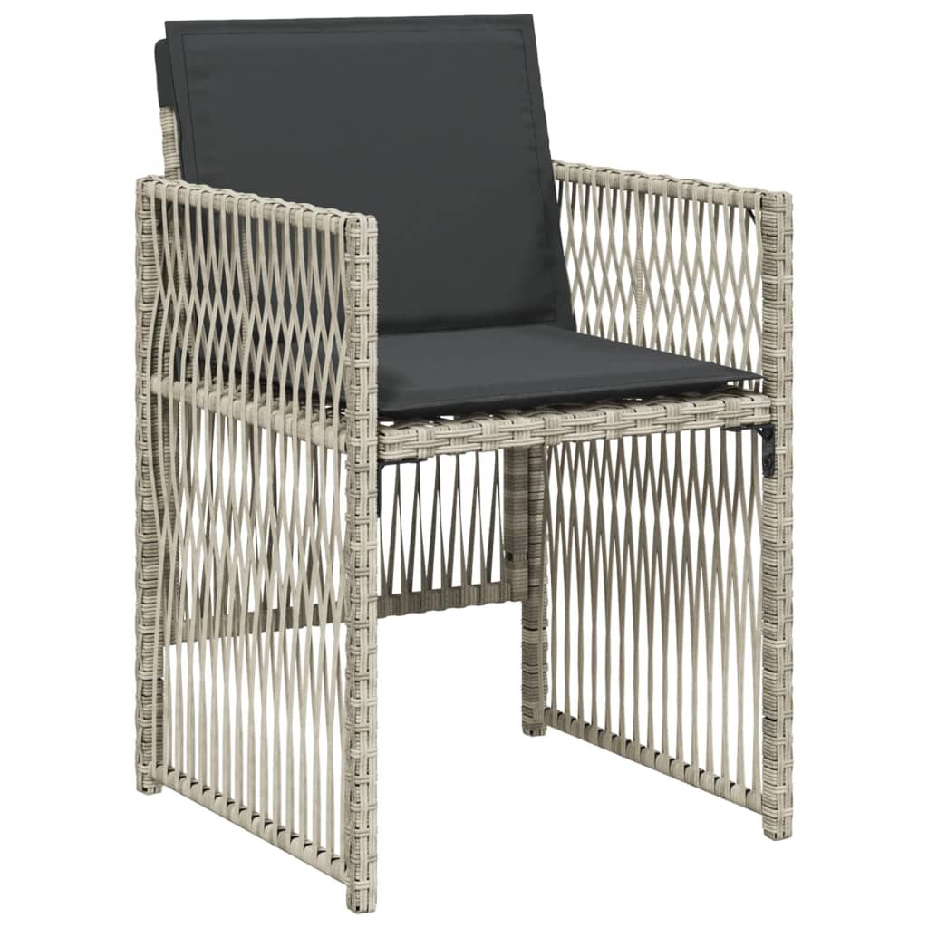 vidaXL Set mobilier grădină cu perne, 9 piese, gri deschis, poliratan vidaXL Set mobilier grădină cu perne, 9 piese, gri deschis, poliratan