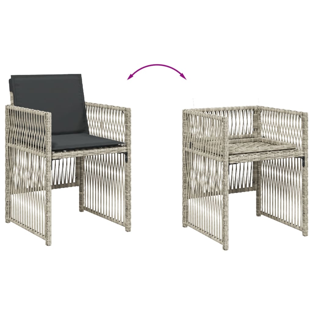 vidaXL Set mobilier grădină cu perne, 9 piese, gri deschis, poliratan vidaXL Set mobilier grădină cu perne, 9 piese, gri deschis, poliratan