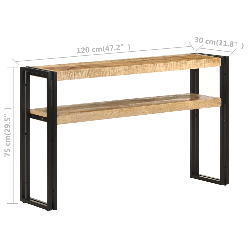 vidaXL Masă consolă, 120x30x75 cm, lemn de mango nefinisat vidaXL Masă consolă, 120x30x75 cm, lemn de mango nefinisat