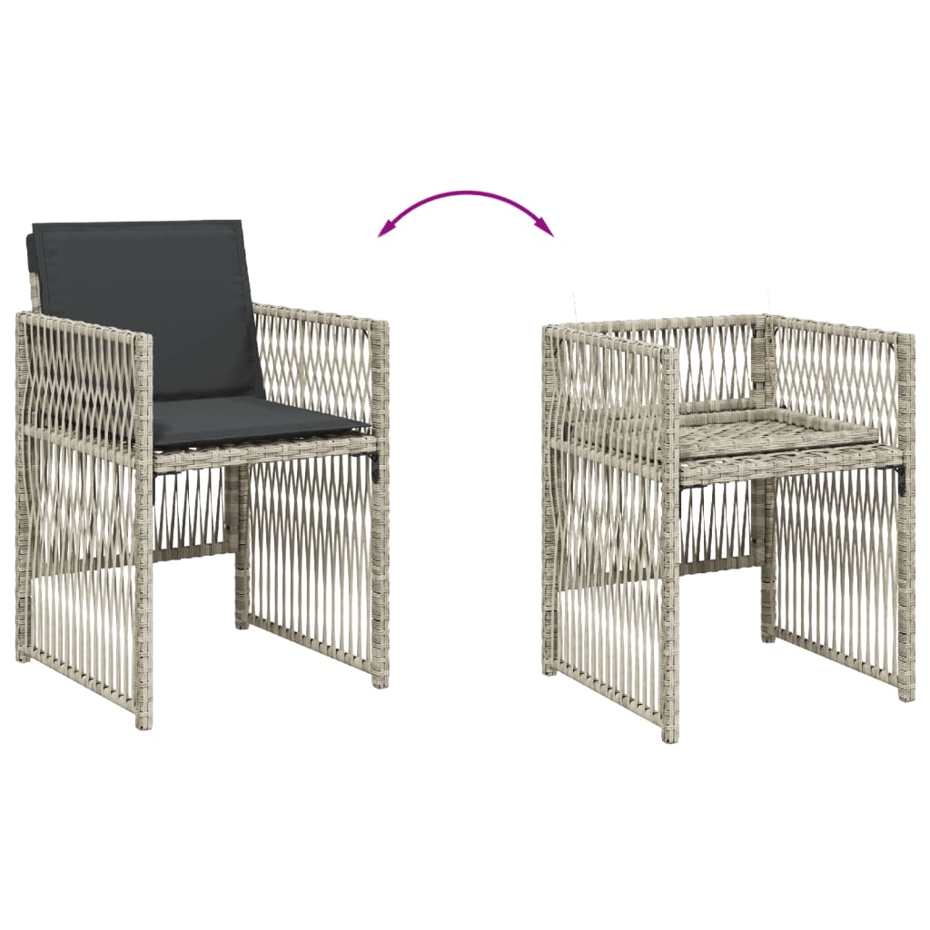 vidaXL Set mobilier grădină cu perne, 9 piese, gri deschis, poliratan vidaXL Set mobilier grădină cu perne, 9 piese, gri deschis, poliratan