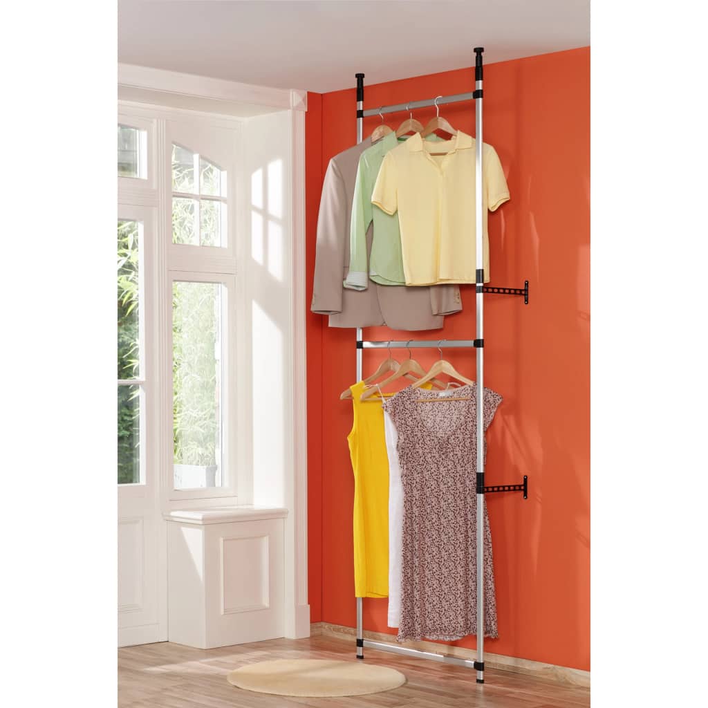 vidaXL Sistem de șifonier telescopic cu bare, aluminiu vidaXL Sistem de șifonier telescopic cu bare, aluminiu