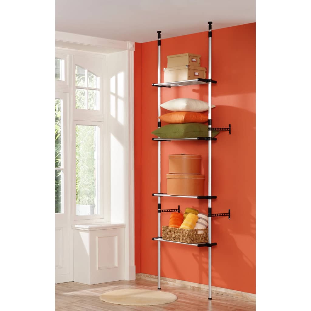vidaXL Sistem de șifonier telescopic cu rafturi, aluminiu vidaXL Sistem de șifonier telescopic cu rafturi, aluminiu