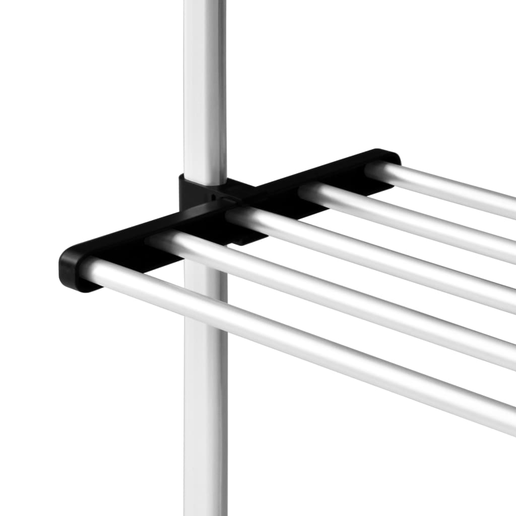 vidaXL Sistem de șifonier telescopic cu rafturi, aluminiu vidaXL Sistem de șifonier telescopic cu rafturi, aluminiu