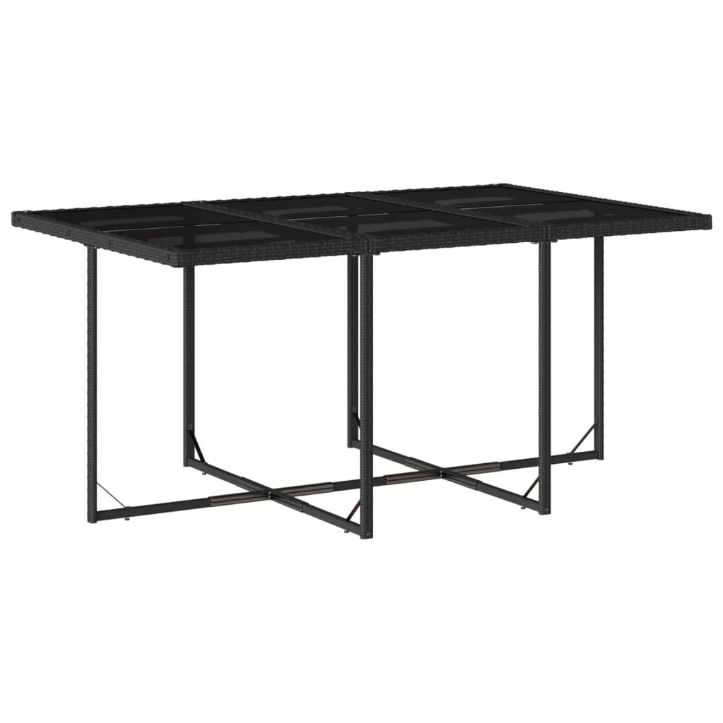 vidaXL Set mobilier de grădină cu perne, 7 piese, negru, poliratan vidaXL Set mobilier de grădină cu perne, 7 piese, negru, poliratan
