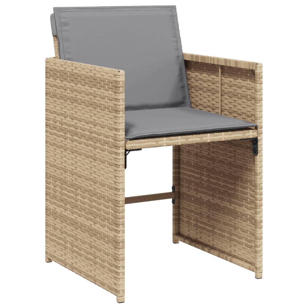vidaXL Set mobilier pentru grădină, 7 piese, cu perne, bej, poliratan vidaXL Set mobilier pentru grădină, 7 piese, cu perne, bej, poliratan