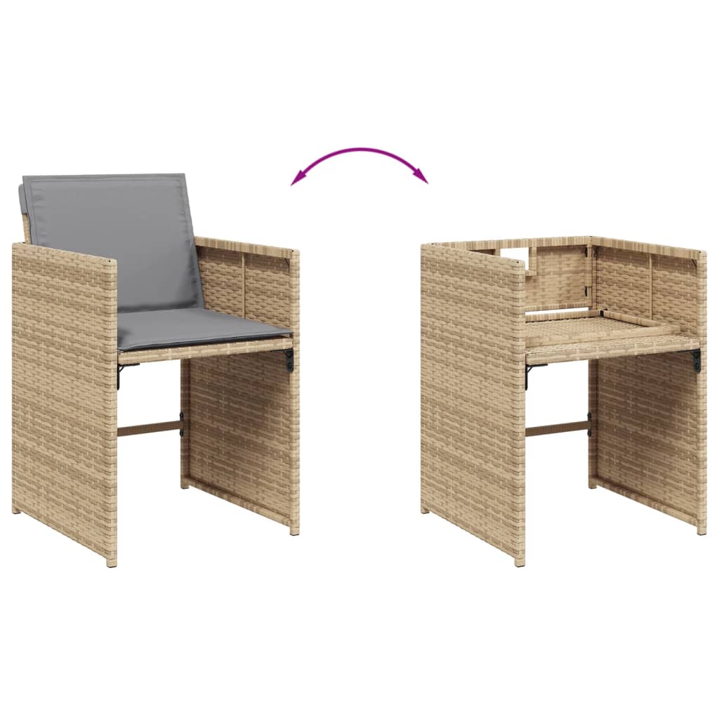 vidaXL Set mobilier pentru grădină, 7 piese, cu perne, bej, poliratan vidaXL Set mobilier pentru grădină, 7 piese, cu perne, bej, poliratan