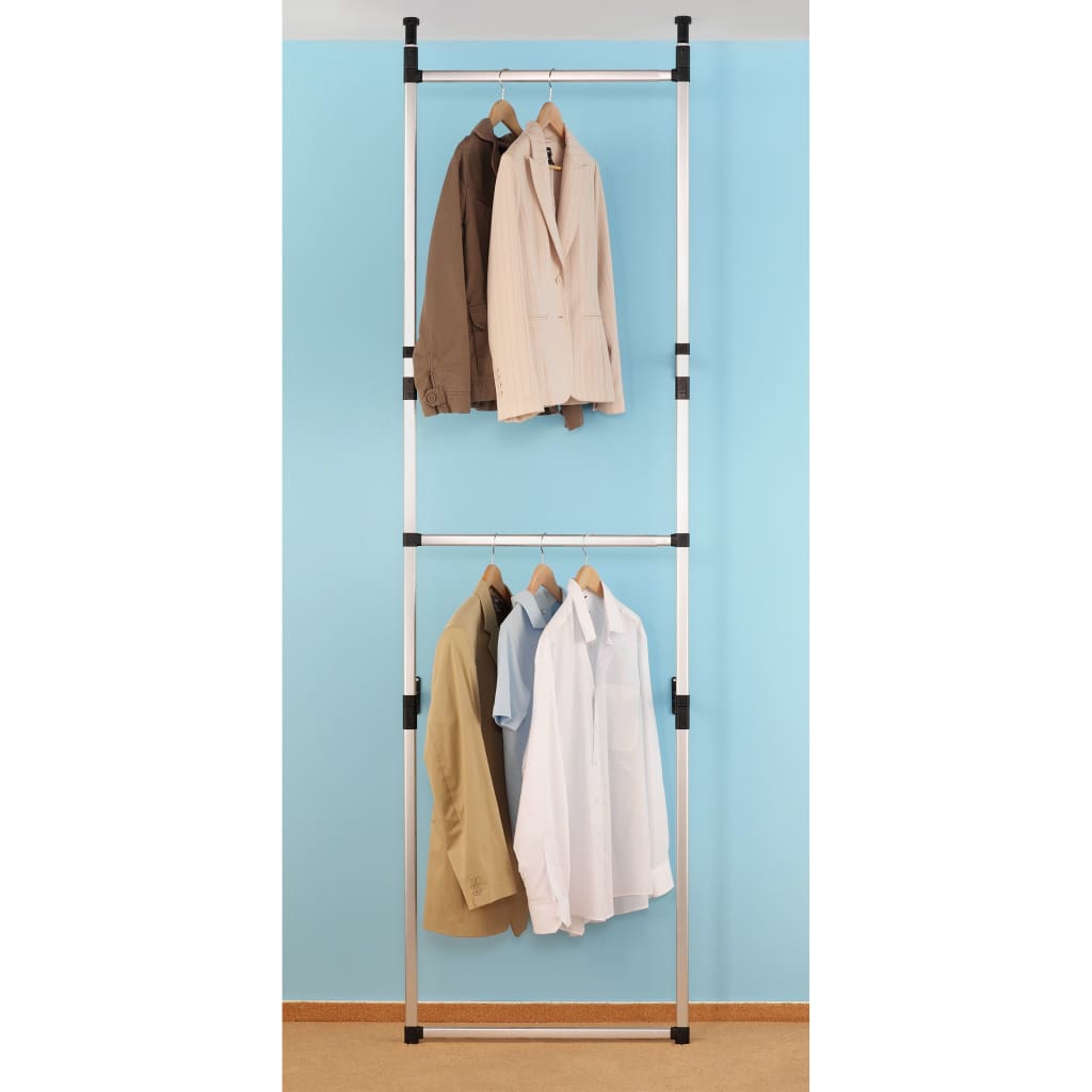 vidaXL Sistem de garderobă telescopic, cu bare, aluminiu