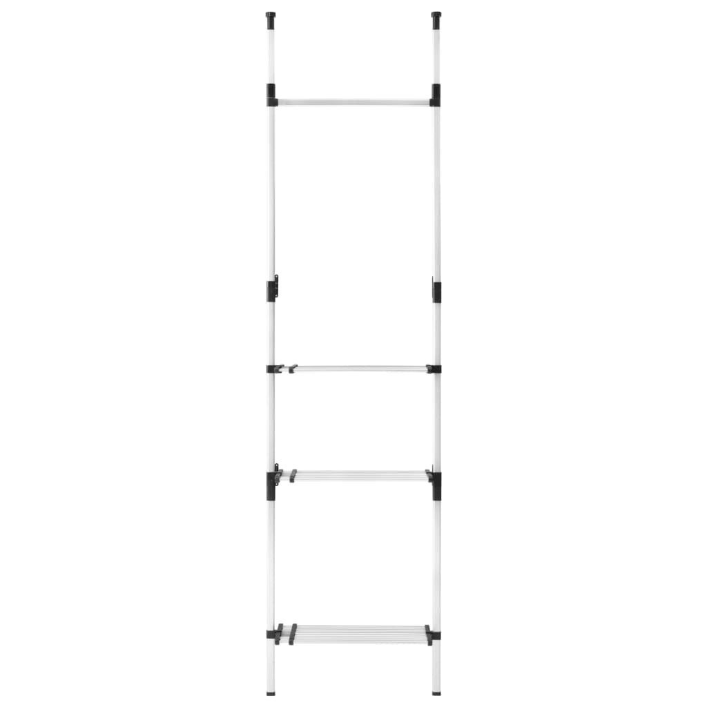 vidaXL Sistem șifonier telescopic, cu bare și raft, aluminiu vidaXL Sistem șifonier telescopic, cu bare și raft, aluminiu
