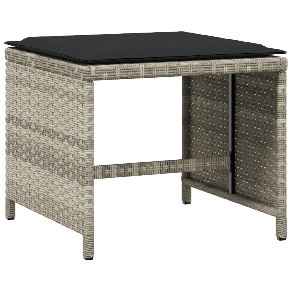 vidaXL Set mobilier grădină cu perne, 9 piese, gri deschis, poliratan vidaXL Set mobilier grădină cu perne, 9 piese, gri deschis, poliratan
