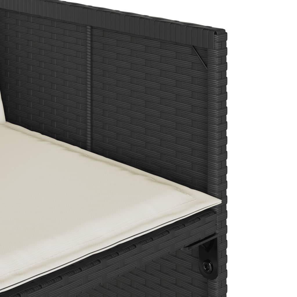 vidaXL Set mobilier de grădină cu perne, 9 piese, negru, poliratan