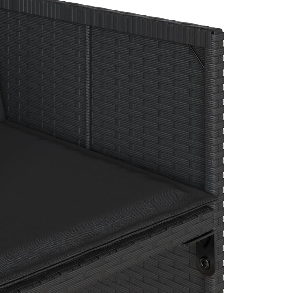 vidaXL Set mobilier de grădină cu perne, 9 piese, negru, poliratan