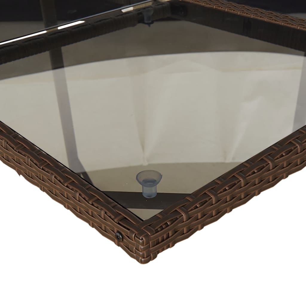 vidaXL Set mobilier de grădină, 13 piese, maro, cu perne, poliratan