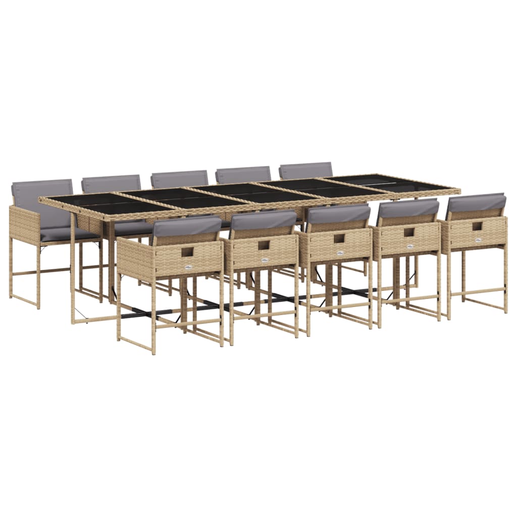 vidaXL Set mobilier grădină cu perne, 11 piese bej combinat poliratan vidaXL Set mobilier grădină cu perne, 11 piese bej combinat poliratan