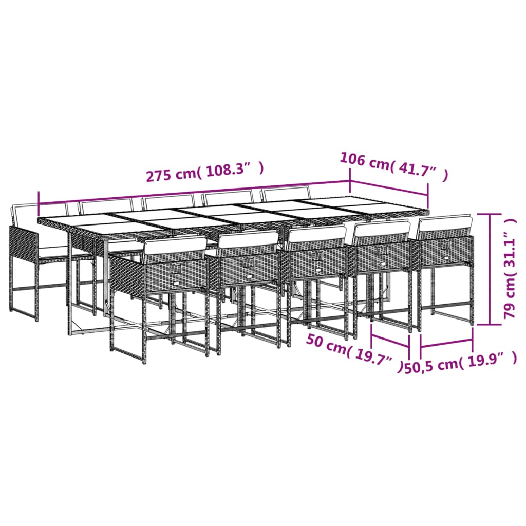 vidaXL Set mobilier grădină cu perne, 11 piese bej combinat poliratan vidaXL Set mobilier grădină cu perne, 11 piese bej combinat poliratan