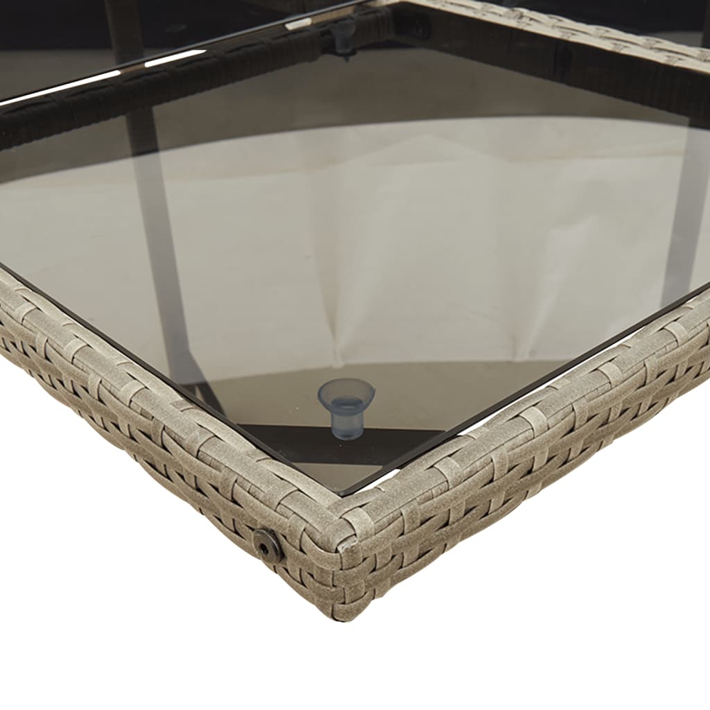 vidaXL Set mobilier grădină cu perne, 9 piese, gri, poliratan vidaXL Set mobilier grădină cu perne, 9 piese, gri, poliratan