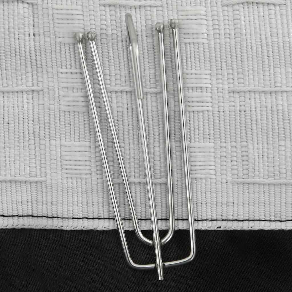 vidaXL Draperii opace aspect in, cârlige, 2 buc., negru, 140 x 175 cm vidaXL Draperii opace aspect in, cârlige, 2 buc., negru, 140 x 175 cm