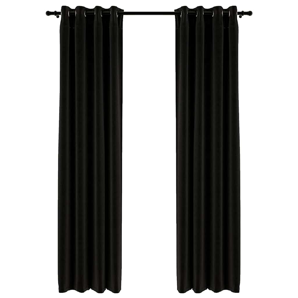 vidaXL Perdele opace, aspect pânză, 2 buc., antracit, 140 x 225 cm