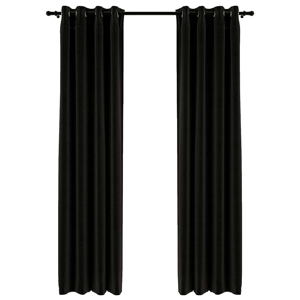 vidaXL Perdele opace, aspect pânză, 2 buc., antracit, 140 x 245 cm