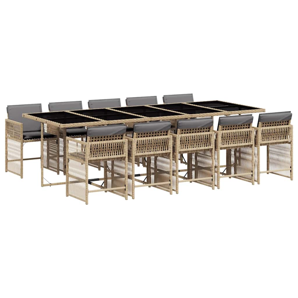 vidaXL Set mobilier grădină cu perne, 11 piese bej combinat poliratan vidaXL Set mobilier grădină cu perne, 11 piese bej combinat poliratan