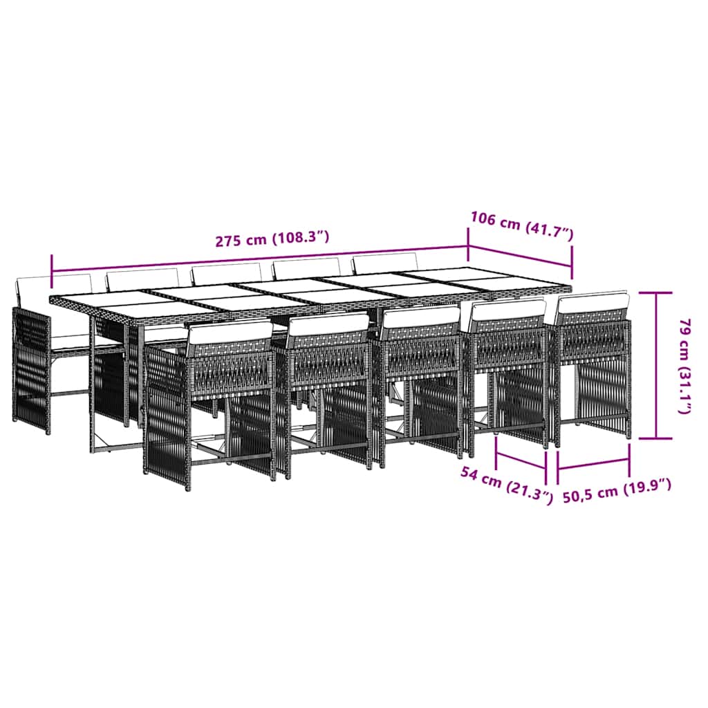 vidaXL Set mobilier grădină cu perne, 11 piese bej combinat poliratan vidaXL Set mobilier grădină cu perne, 11 piese bej combinat poliratan