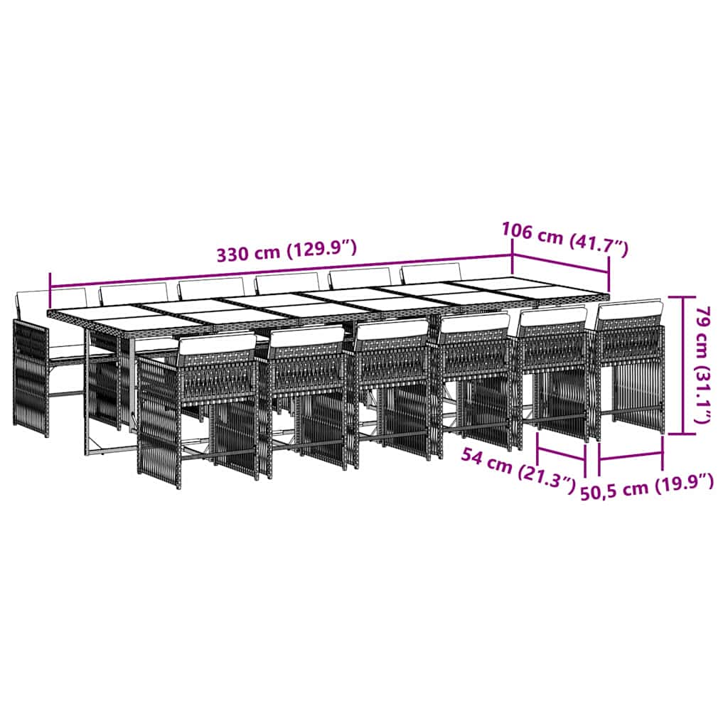 vidaXL Set mobilier de grădină, 13 piese, maro, cu perne, poliratan vidaXL Set mobilier de grădină, 13 piese, maro, cu perne, poliratan
