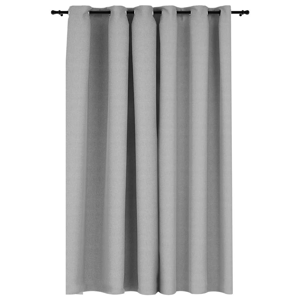 vidaXL Perdea opacă, aspect pânză, cu ocheți, gri, 290x245 cm vidaXL Perdea opacă, aspect pânză, cu ocheți, gri, 290x245 cm