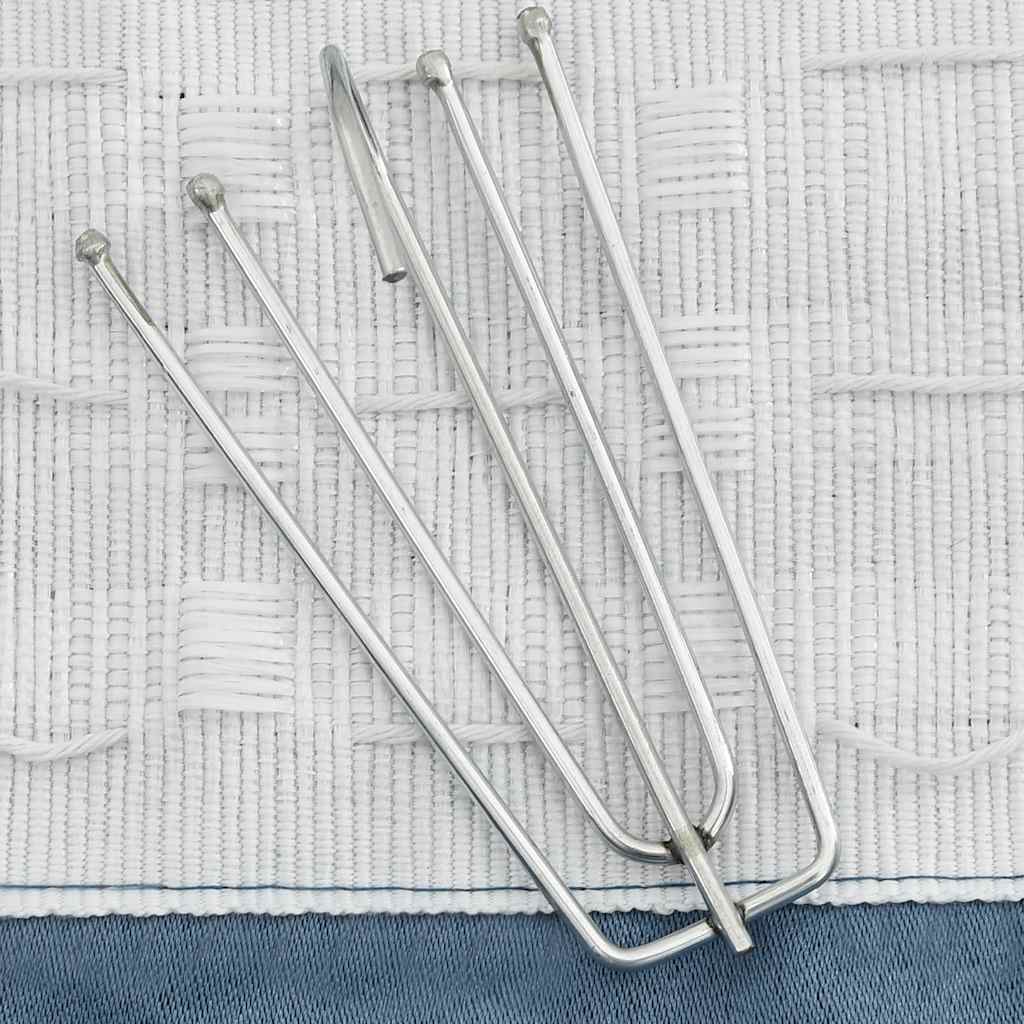 vidaXL Draperii opace aspect in, cu cârlige 2 buc. albastru 140x175 cm
