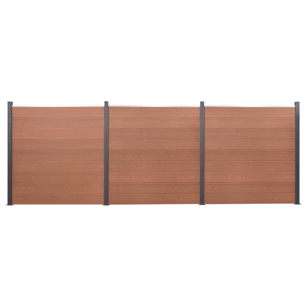 vidaXL Set panouri pentru gard, maro, 526x186 cm, WPC
