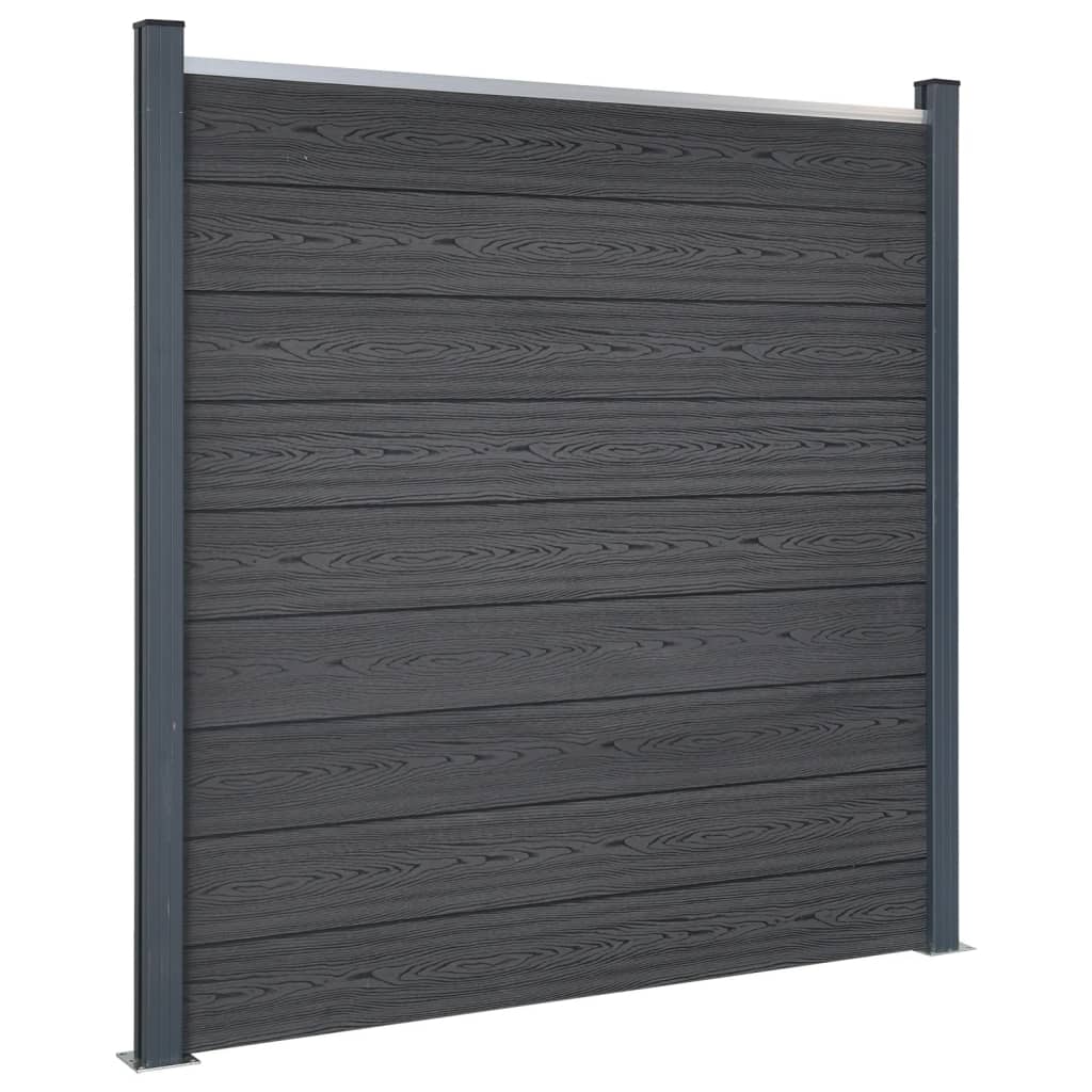 vidaXL Set panouri pentru gard, gri, 353x186 cm, WPC