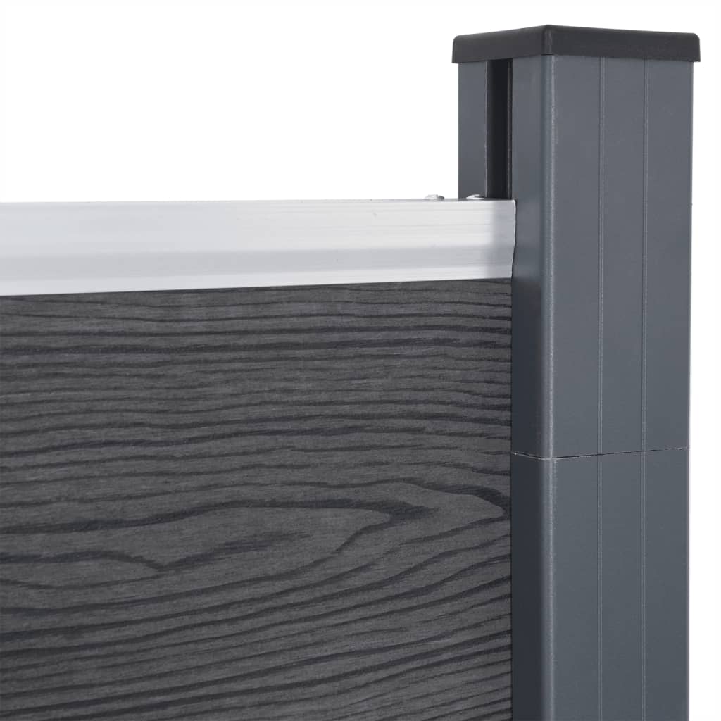 vidaXL Set panouri pentru gard, gri, 353x186 cm, WPC