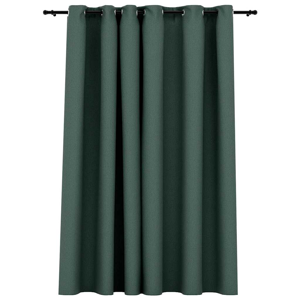 vidaXL Perdea opacă, aspect pânză, cu ocheți, verde, 290x245 cm vidaXL Perdea opacă, aspect pânză, cu ocheți, verde, 290x245 cm