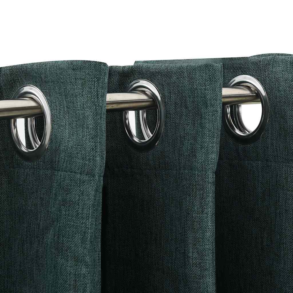 vidaXL Perdea opacă, aspect pânză, cu ocheți, verde, 290x245 cm vidaXL Perdea opacă, aspect pânză, cu ocheți, verde, 290x245 cm