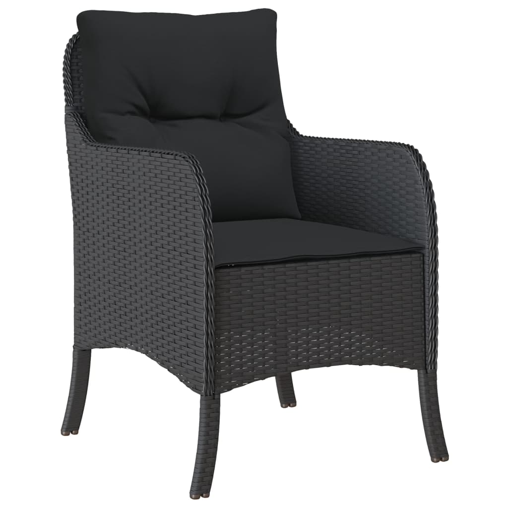 vidaXL Set mobilier de grădină cu perne, 9 piese, negru, poliratan vidaXL Set mobilier de grădină cu perne, 9 piese, negru, poliratan