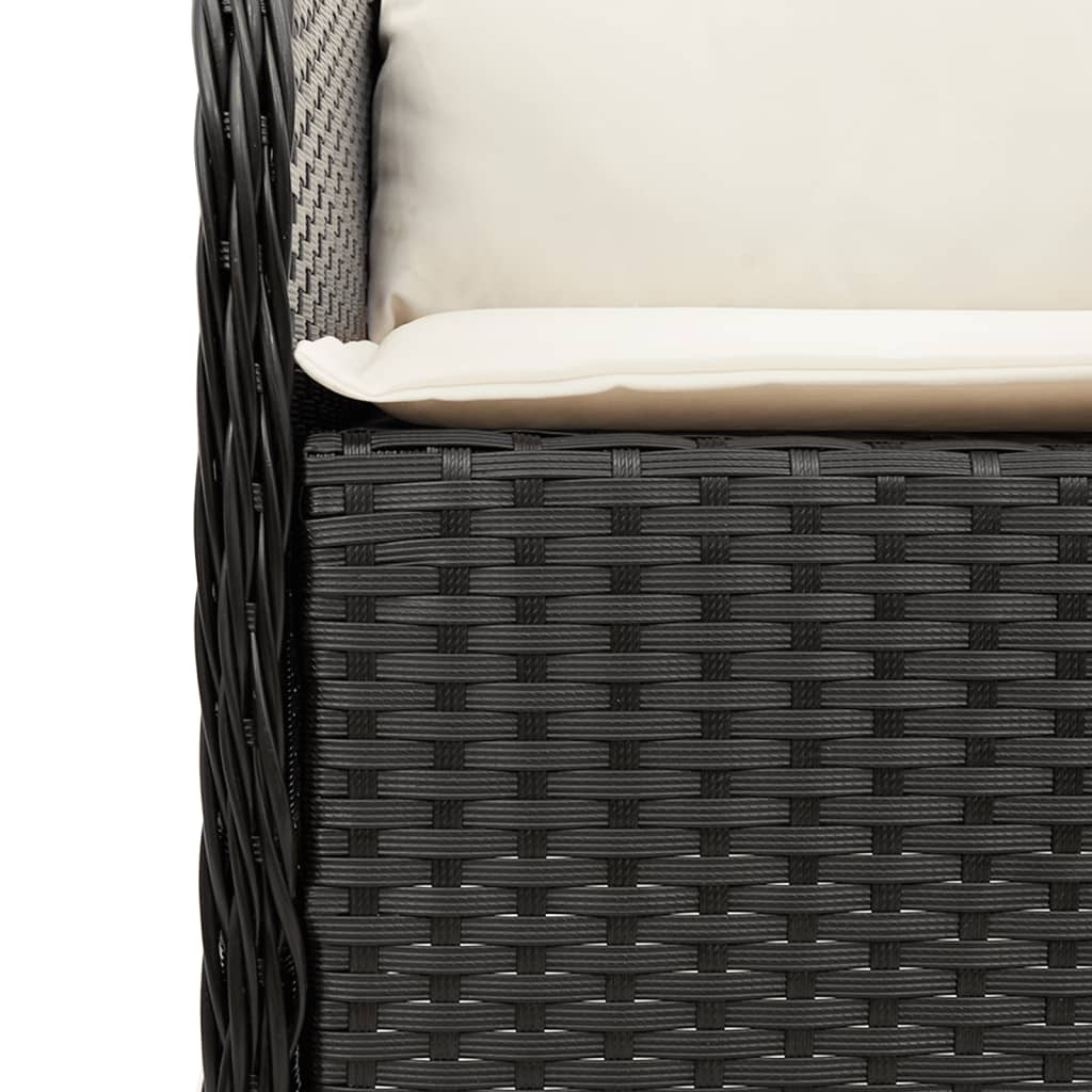 vidaXL Set mobilier de grădină cu perne, 9 piese, negru, poliratan vidaXL Set mobilier de grădină cu perne, 9 piese, negru, poliratan