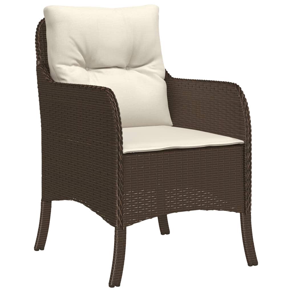vidaXL Set mobilier de grădină, 5 piese, cu perne, maro, poliratan vidaXL Set mobilier de grădină, 5 piese, cu perne, maro, poliratan