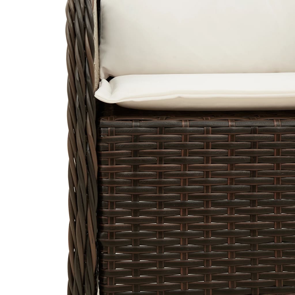 vidaXL Set mobilier de grădină, 5 piese, cu perne, maro, poliratan vidaXL Set mobilier de grădină, 5 piese, cu perne, maro, poliratan