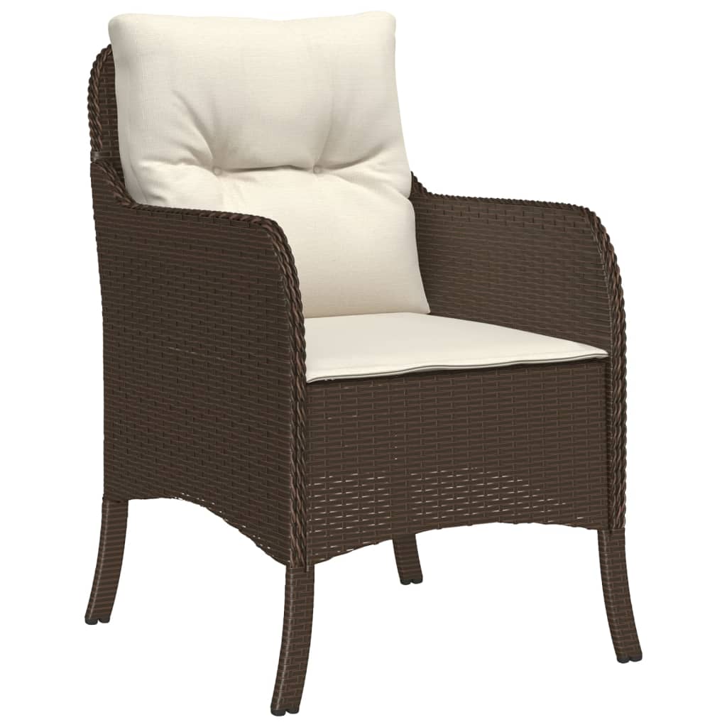 vidaXL Set mobilier de grădină, 5 piese, cu perne, maro, poliratan vidaXL Set mobilier de grădină, 5 piese, cu perne, maro, poliratan