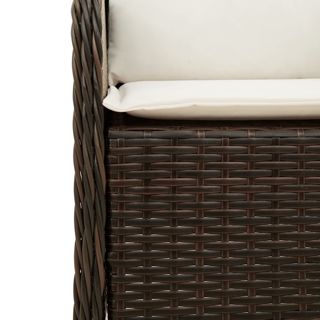vidaXL Set mobilier de grădină, 5 piese, cu perne, maro, poliratan vidaXL Set mobilier de grădină, 5 piese, cu perne, maro, poliratan