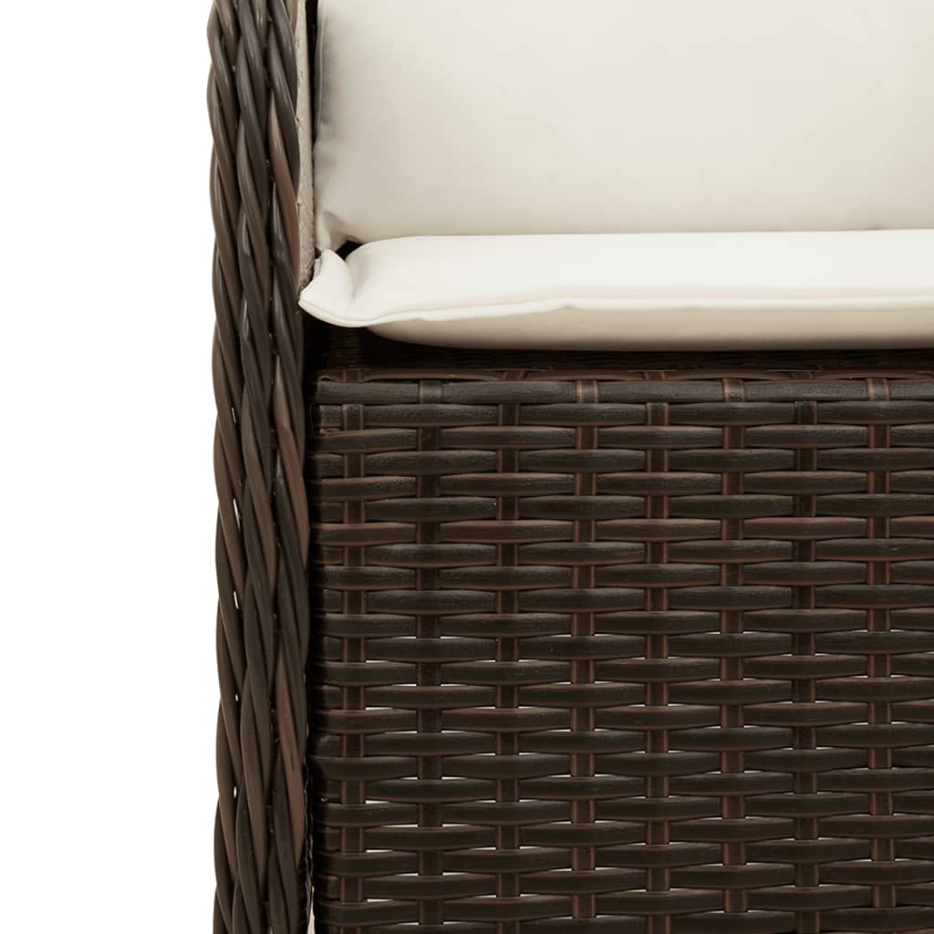vidaXL Set mobilier de grădină, 5 piese, cu perne, maro, poliratan vidaXL Set mobilier de grădină, 5 piese, cu perne, maro, poliratan