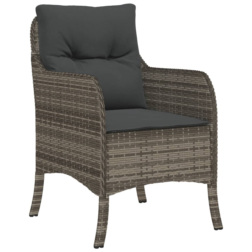 vidaXL Set mobilier grădină cu perne, 9 piese, gri, poliratan vidaXL Set mobilier grădină cu perne, 9 piese, gri, poliratan