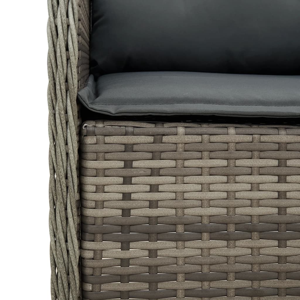 vidaXL Set mobilier grădină cu perne, 9 piese, gri, poliratan vidaXL Set mobilier grădină cu perne, 9 piese, gri, poliratan